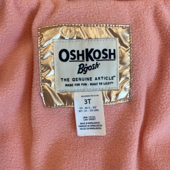 OshKosh b’gosh toddler girls puffer coat size 3T - Picture 8 of 15